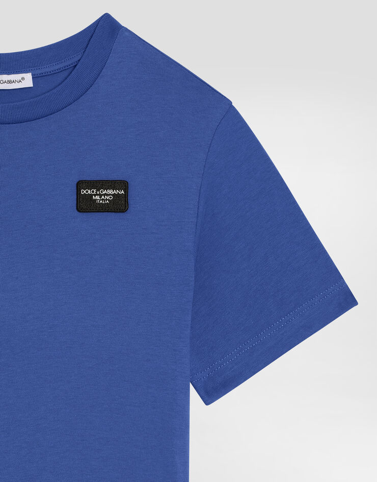 Dolce & Gabbana Jersey T-shirt with logo tag Azul L4JTBLG7M4S