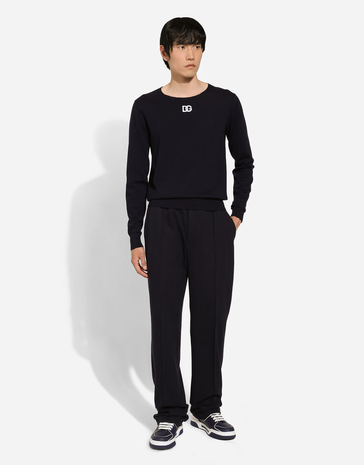Stretch jersey jogging pants in Blue for | Dolce&Gabbana® US