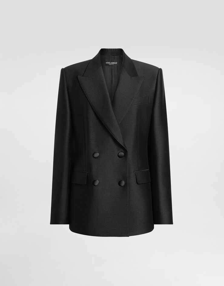 Dolce & Gabbana Double-breasted jacket in faille Black F29N7TFU3R1