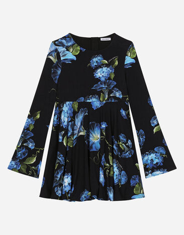 Dolce & Gabbana Jersey dress with bluebell print Print L53DG7G7E9W