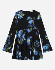 Dolce & Gabbana Jersey dress with bluebell print Print L53DI6HS5QR