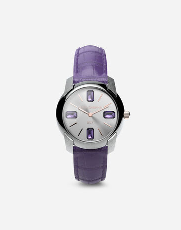 Dolce & Gabbana Reloj con correa de caimán Violeta WWRE2SXSD2A