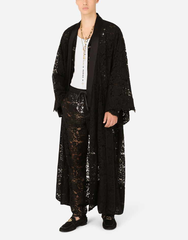 Dolce & Gabbana Lace robe Black G032CTHLMEA