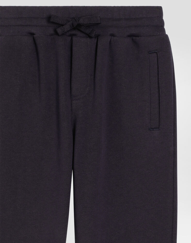 DolceGabbanaSpa Jersey jogging pants with logo tag Blue L4JPT0G7I2P