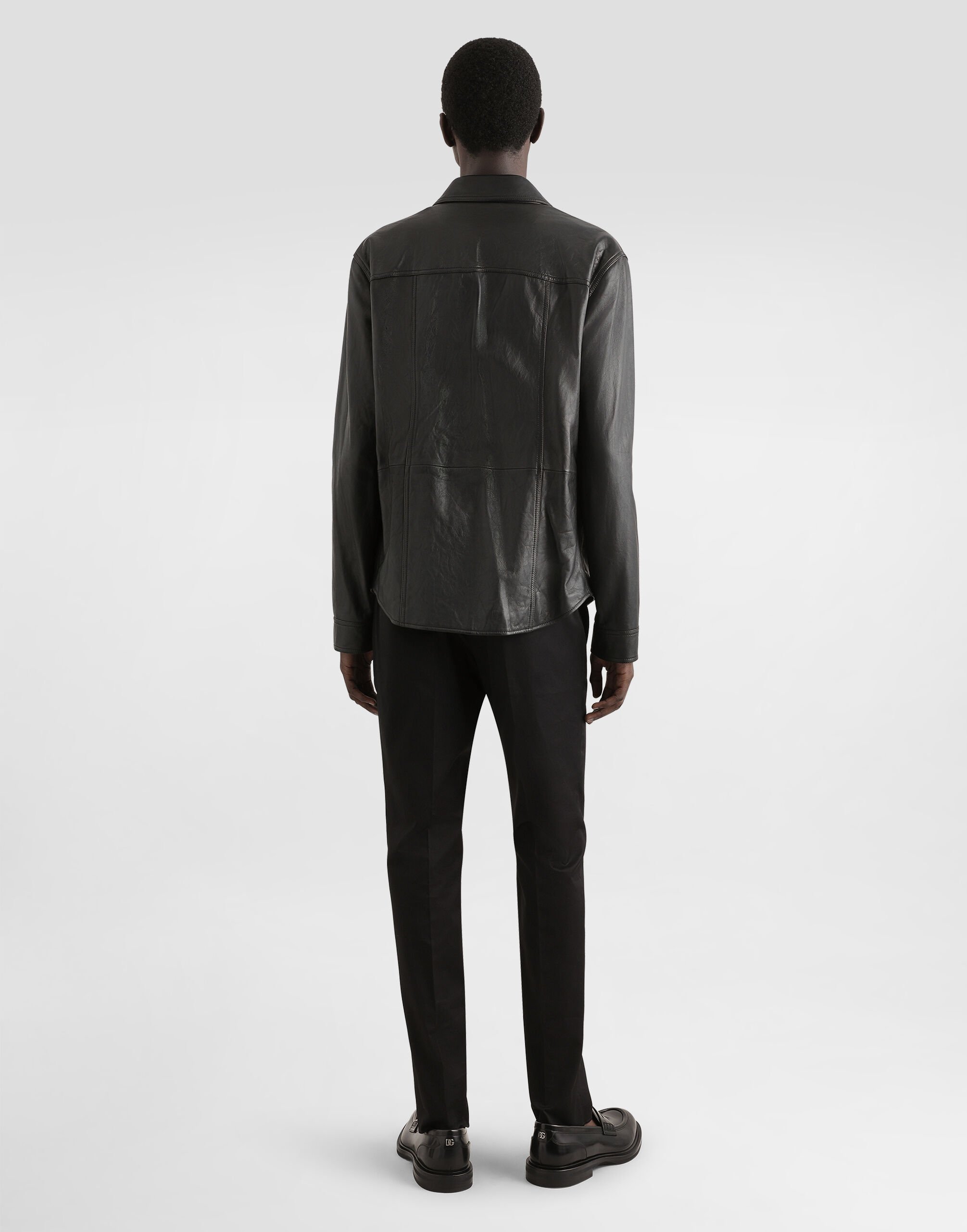 Chemise en store cuir noir