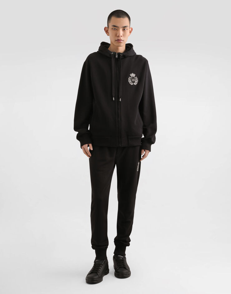 Dolce & Gabbana Jersey trousers with heraldic patch Black GP07TZG7PJ7