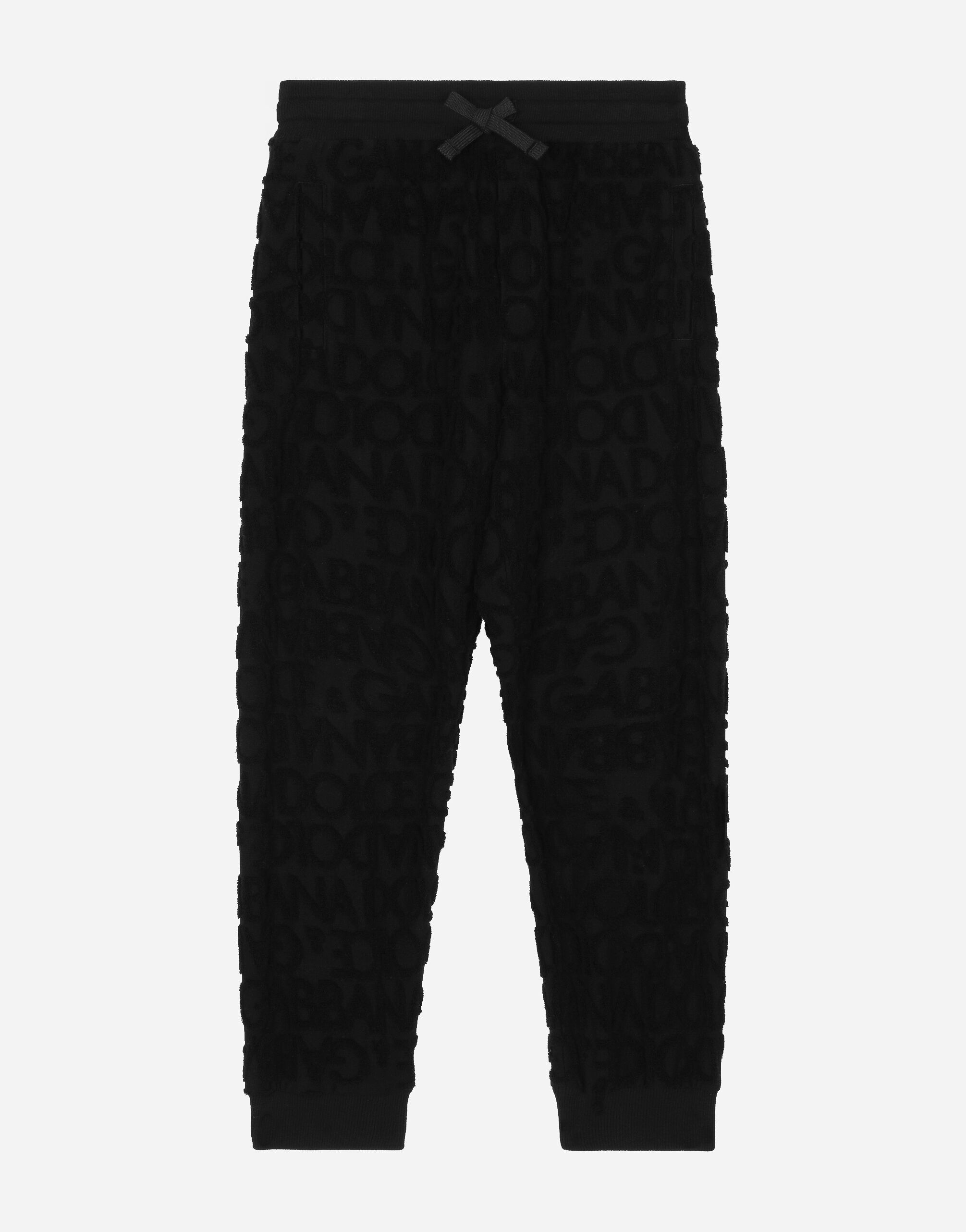 Dolce & Gabbana Terrycloth jogging pants with jacquard logo Negro L42Q37LDC28