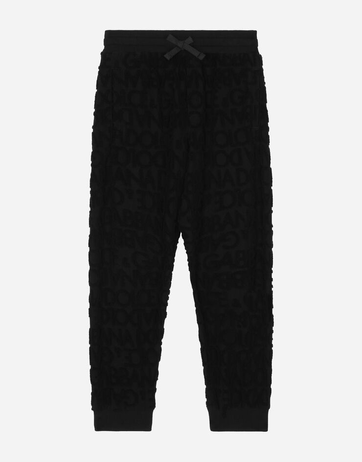 DolceGabbanaSpa Terrycloth jogging pants with jacquard logo Black L4JPFEFJ7D7
