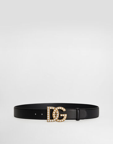 Dolce&Gabbana DG 珠宝徽标小牛皮腰带 多色 BE1576AQ339