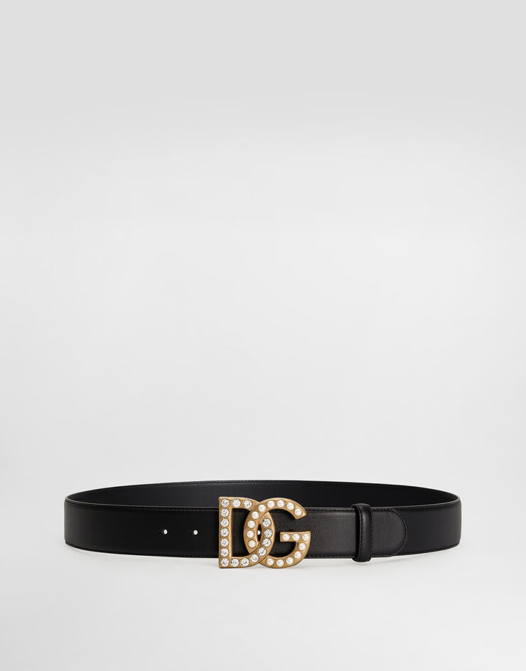 Dolce&Gabbana Ceinture en cuir de veau avec logo DG bijou Multicolor BE1576AQ339
