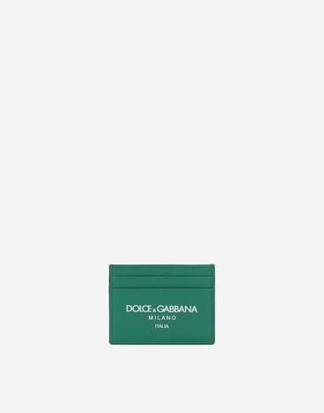 Dolce & Gabbana Calfskin card holder with logo Green BP1321AN244