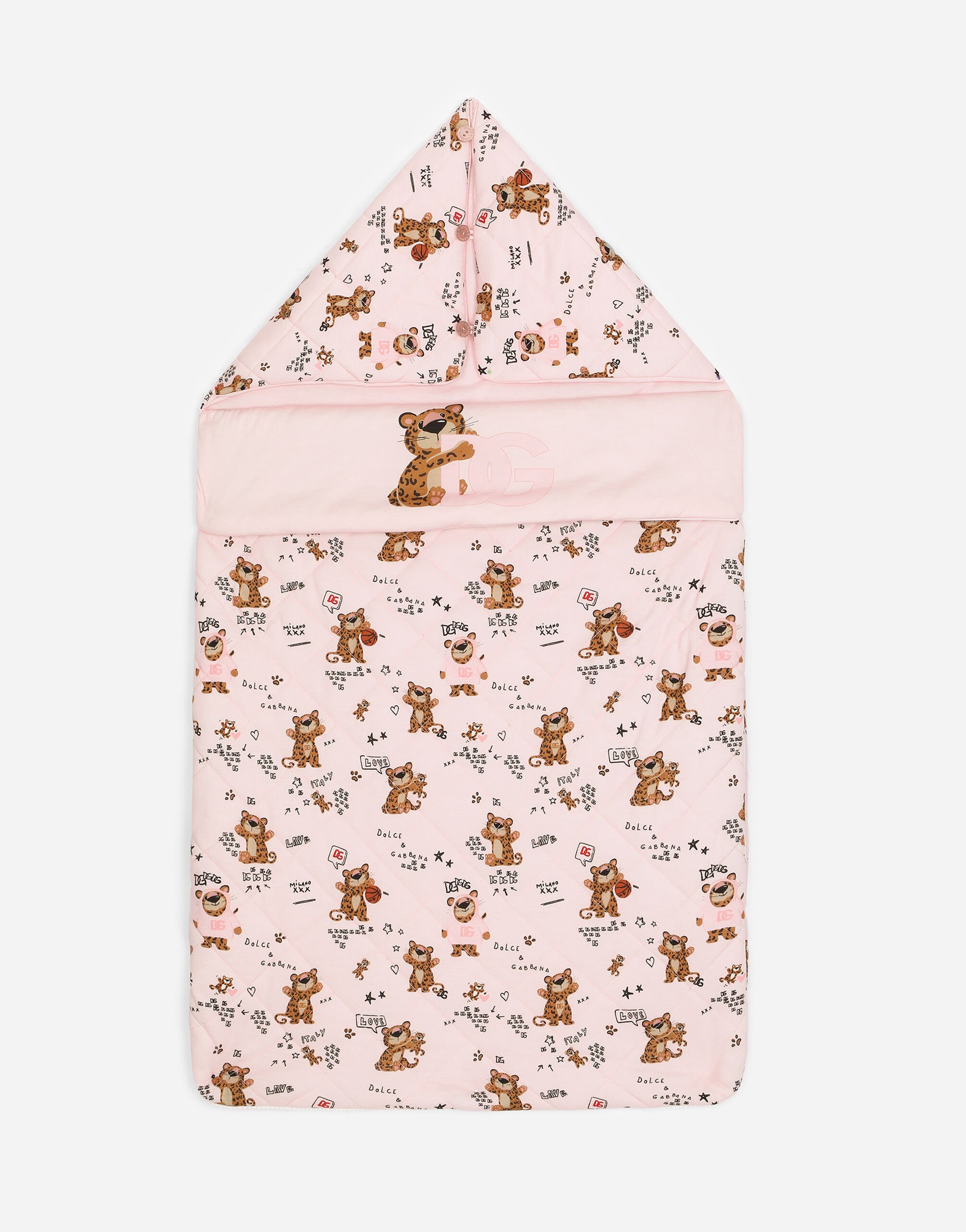 Dolce & Gabbana Baby leopard-print jersey sleep sack Azure L1JG34G7G0H