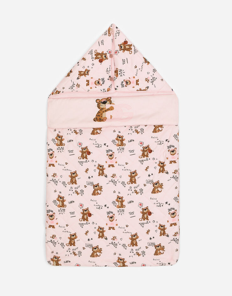 Dolce & Gabbana Schlafsack aus Jersey Print Baby Leo Rosa LNJAD6G7G4M