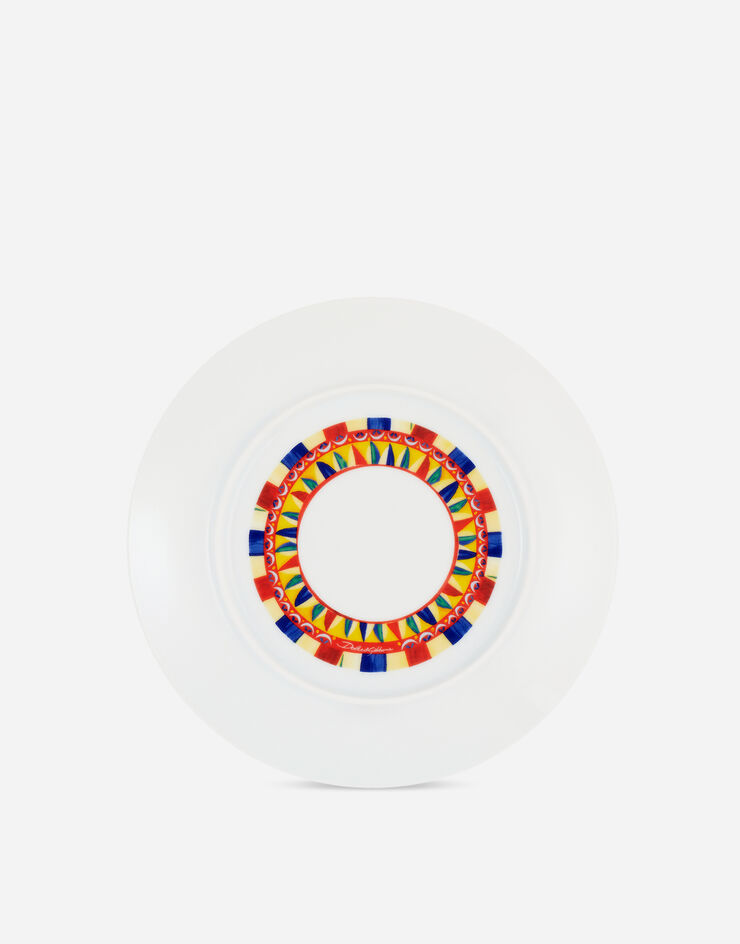 Dolce & Gabbana Set 2 Assiettes Plates en Porcelaine Multicolore TC0S04TCA13
