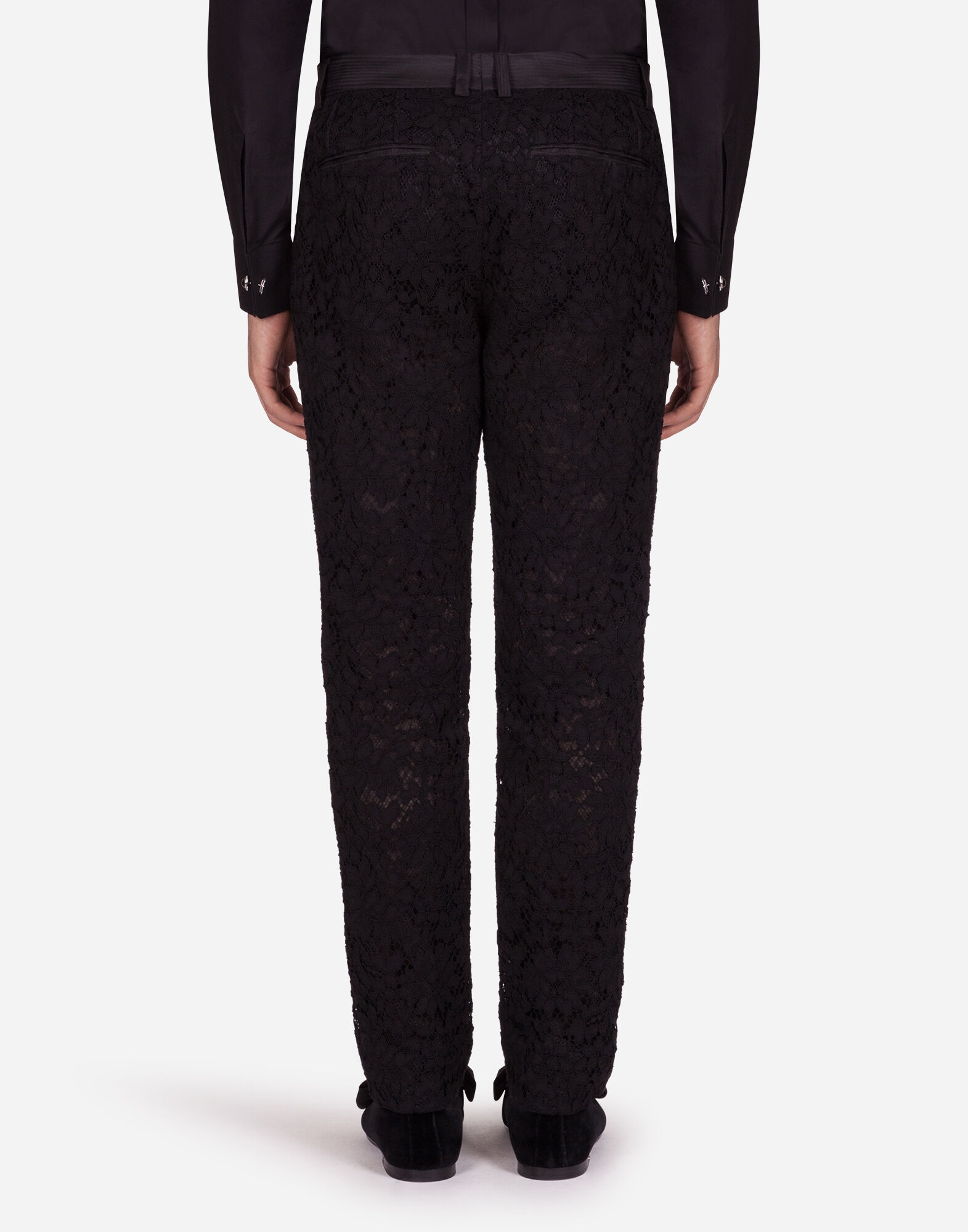 ブラックのメンズ Pants in cordonnet lace | Dolce&Gabbana®