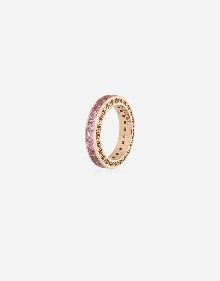 Dolce & Gabbana Anna ring in red gold 18kt with pink sapphires Red WRQA6GWSAPI