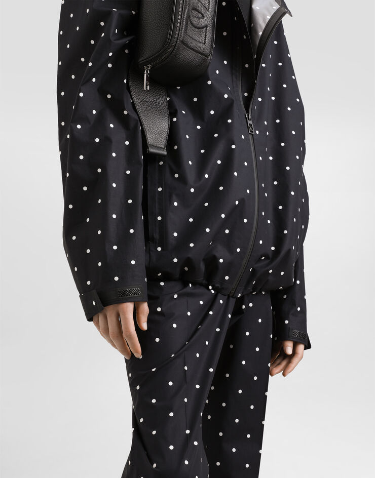 Dolce & Gabbana Cotton jacket with hood and polka-dot print Print G9BG0THS5SP
