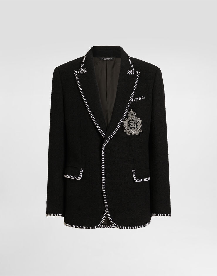 Dolce & Gabbana Tweed single-breasted jacket with embroidery  G2VI4ZFUZEK
