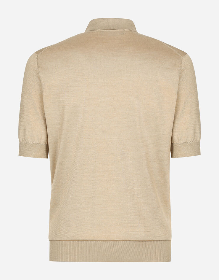 Dolce & Gabbana Silk polo-shirt Beige GXQ06TJBSD6