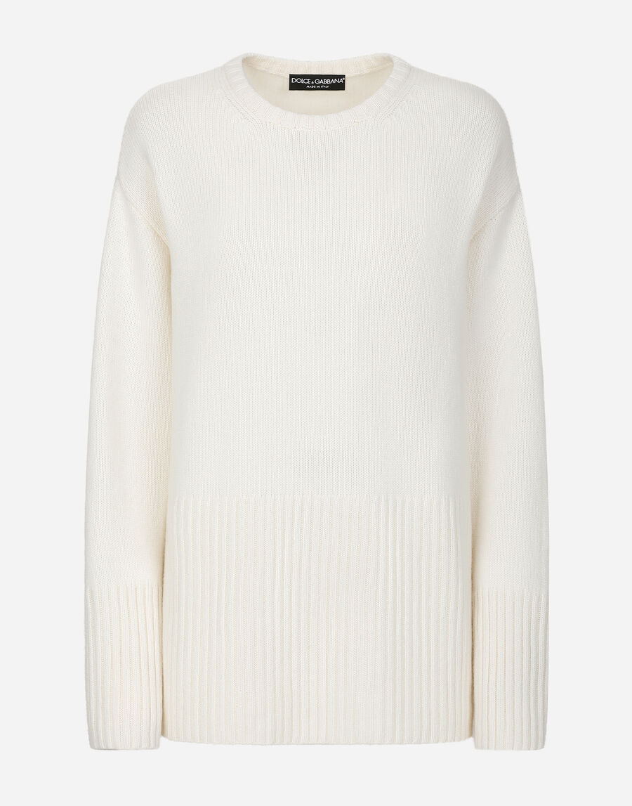 Cashmere sweater with DG logo embroidery