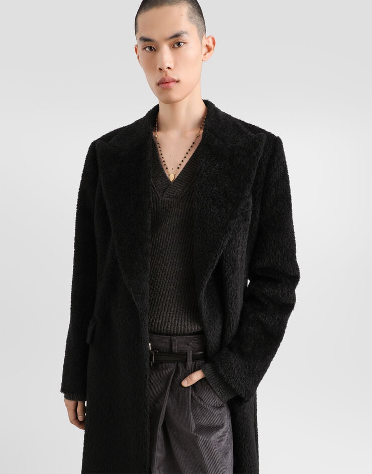 Dolce & Gabbana Double-breasted alpaca coat Dolce & Gabbana Double-breasted alpaca coat Black G047RTHU2A4