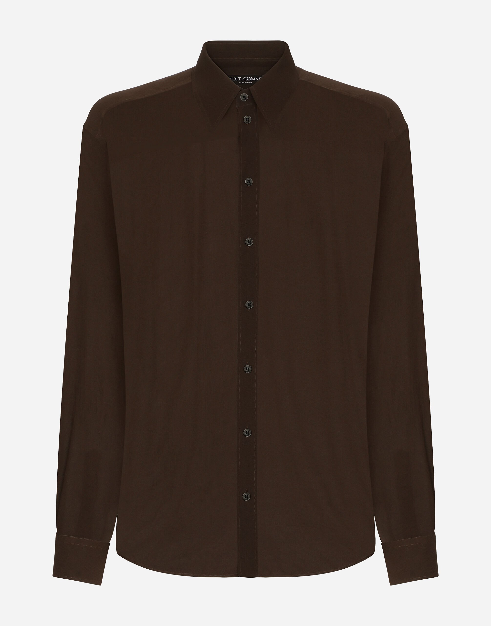 Dolce & Gabbana Oversize silk georgette shirt Brown G5LV4TFU1UQ