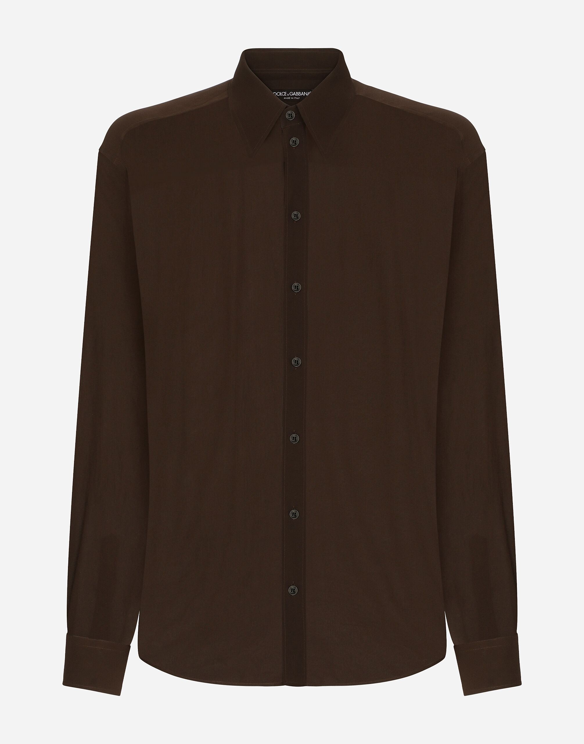 Dolce & Gabbana Camisa oversize en georgette de seda Plateado WNG101W0001