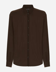Dolce & Gabbana Oversize silk georgette shirt Brown G2SJ0THUMG4