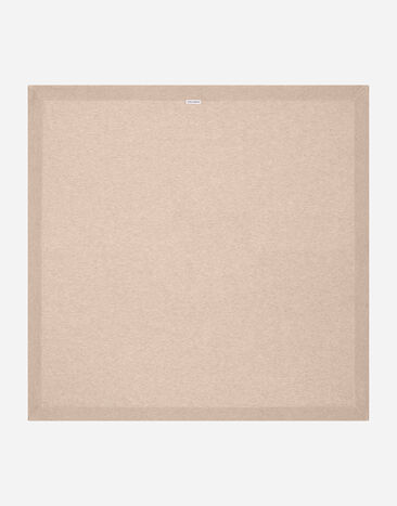 Dolce & Gabbana Decke aus glatter Baumwolle mit DG-Logo Beige LNKAD8JAWX7