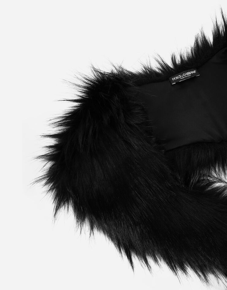 Dolce&Gabbana Faux fur collar Black FS299AFUPXT