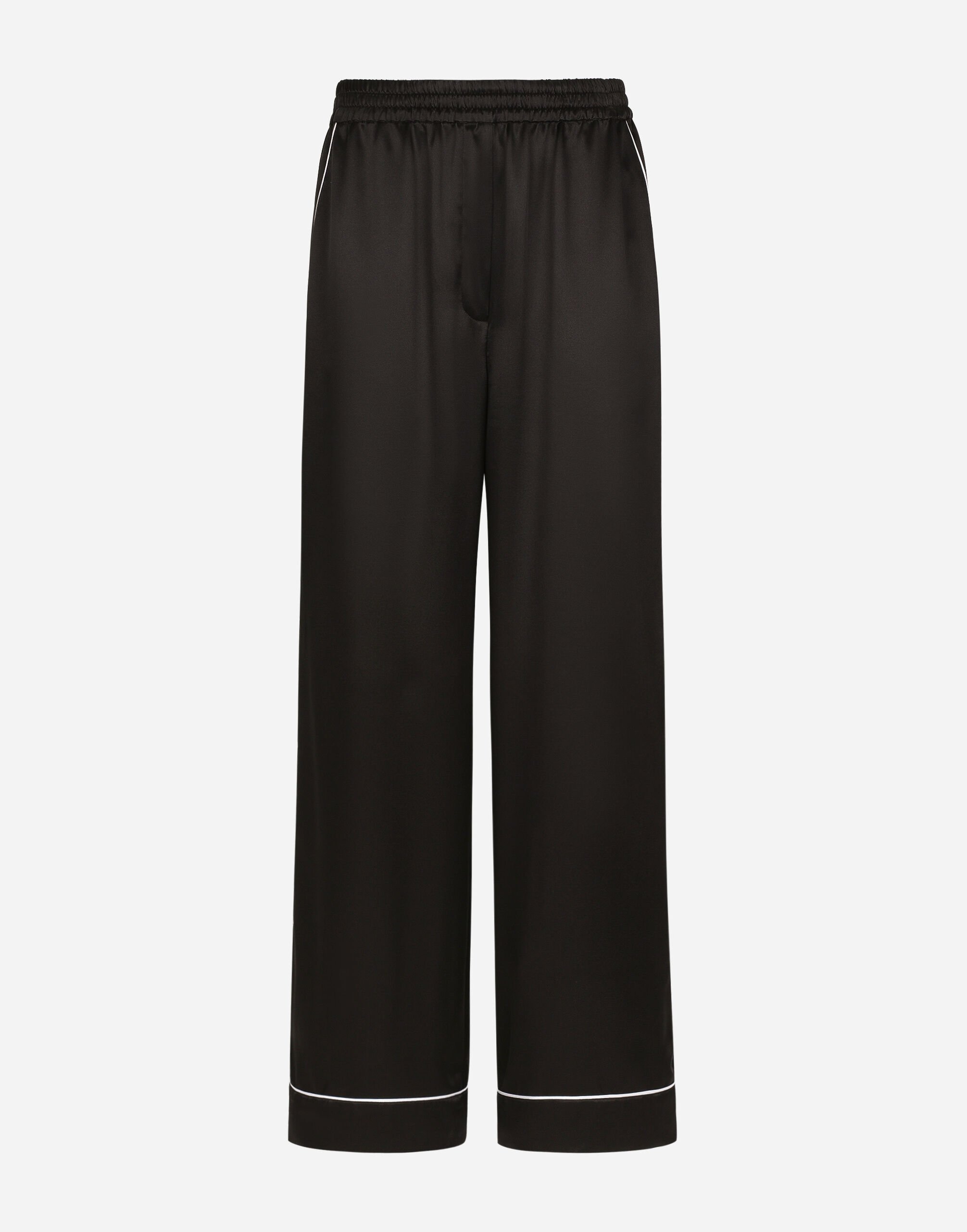 Dolce & Gabbana Pantalones pijama de seda con ribete en contraste Estampado FTC3HTHS5Q0