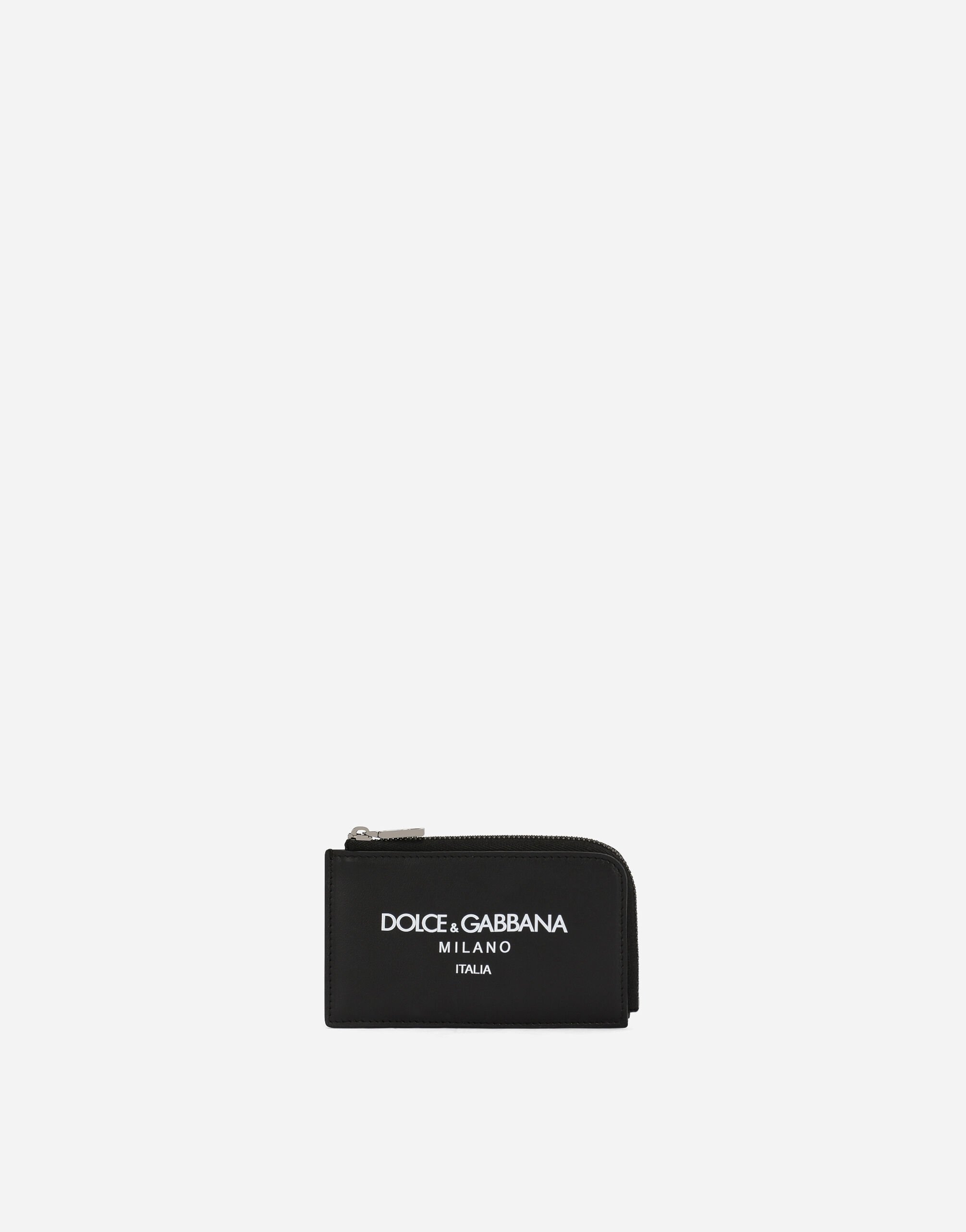 Dolce & Gabbana Кредитница из телячьей кожи с логотипом золотой WBN5L3W1111
