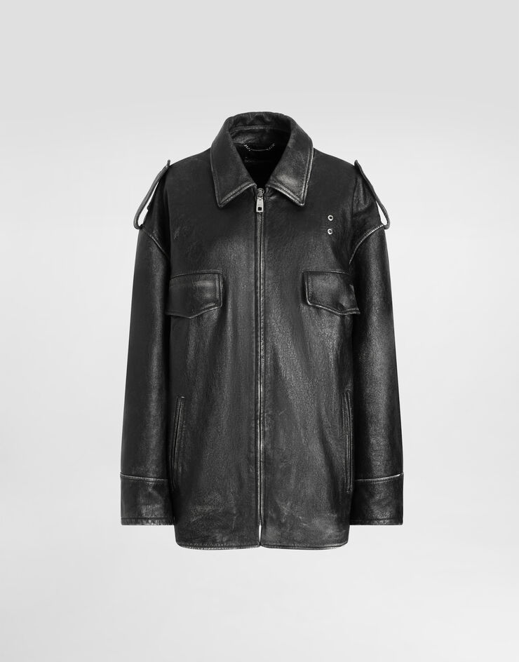Dolce & Gabbana Vintage-effect leather jacket Dolce & Gabbana Vintage-effect leather jacket Black F9T69LGDDEE