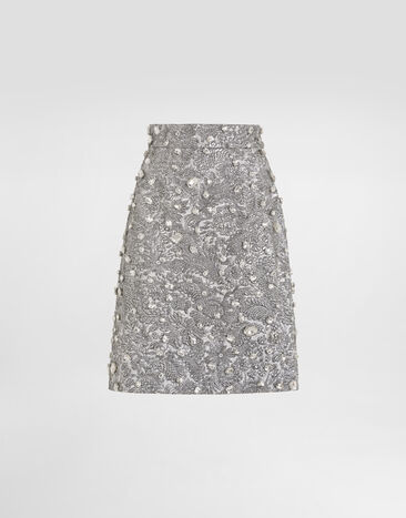 Dolce & Gabbana Wrap skirt with stone embroidery Multicolor F4C2EZGDDG9
