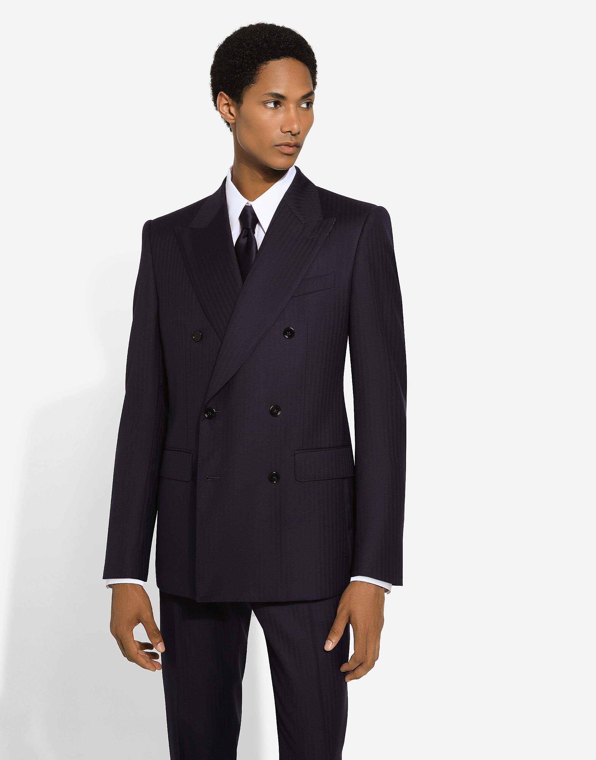 Double-breasted wool Sicilia-fit jacket in Blue for Men