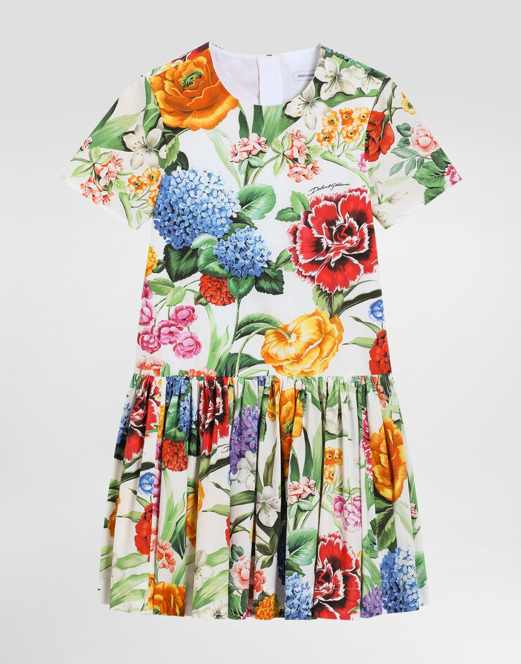 Dolce & Gabbana Poplin dress with floral print Print L53DX6HS5S5