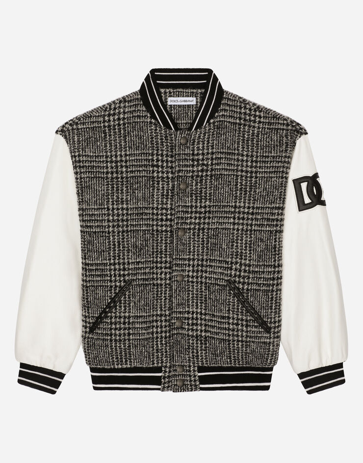 Dolce & Gabbana Glen plaid and leather bomber jacket Multicolor L42B41G7EWX