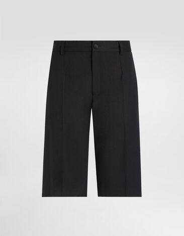 Dolce & Gabbana Bermudas de sarga de lana Negro FTC6RTFUBE7