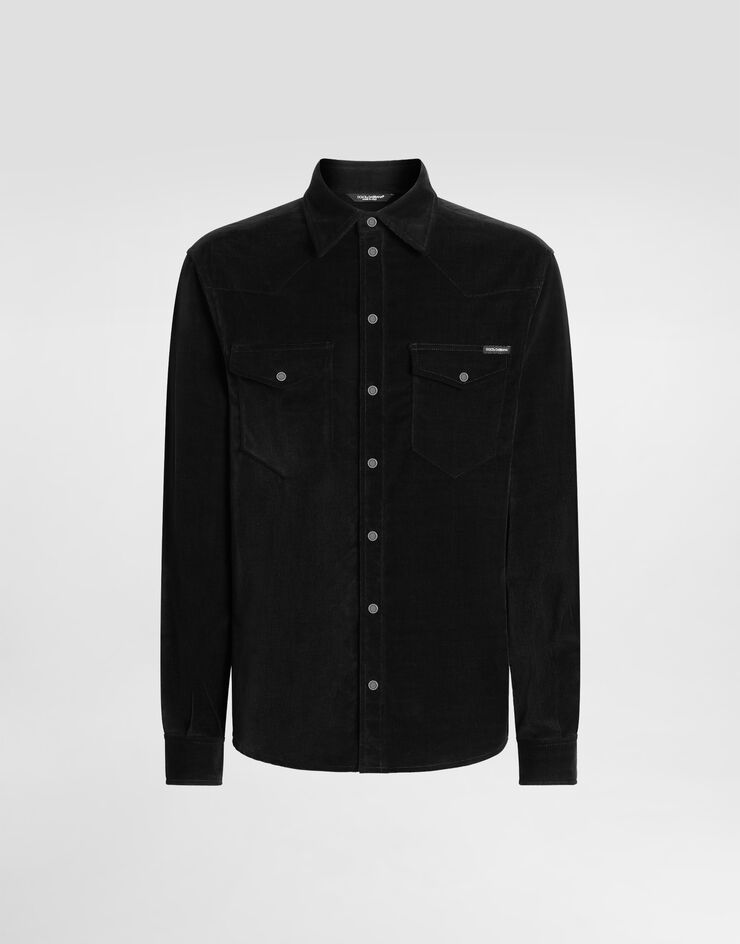 Dolce & Gabbana Fine-wale corduroy shirt Black G5MA1TGJ589