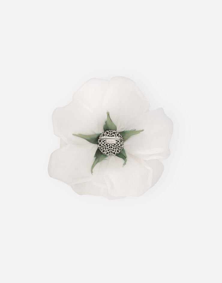 Dolce & Gabbana Spilla con fiore in seta Bianco GY008AGH873