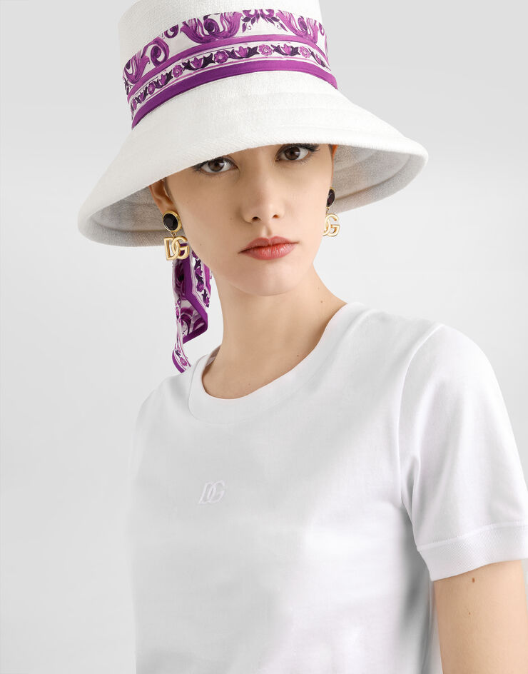 Dolce & Gabbana Camiseta de manga corta con bordado White F8N08ZGDC9C