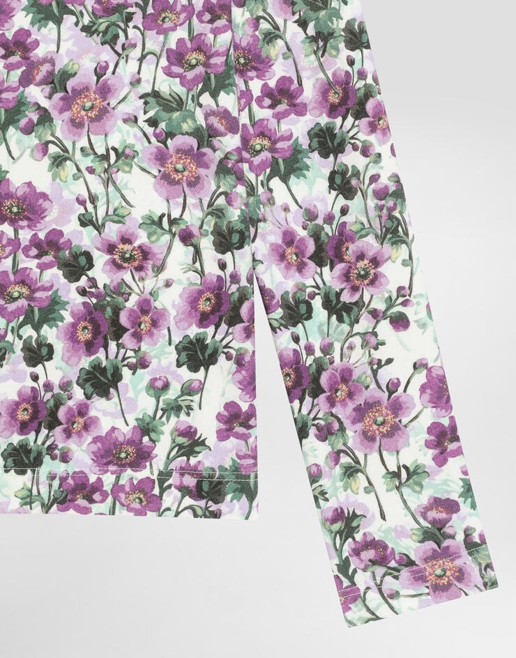 Dolce & Gabbana Violets-print interlock turtleneck Print L5JTLEFSG81