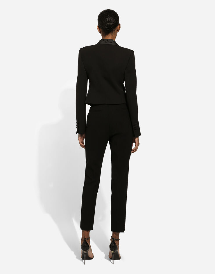 Dolce & Gabbana Pantalones talle alto de lana Negro FTAM2TFUBGB
