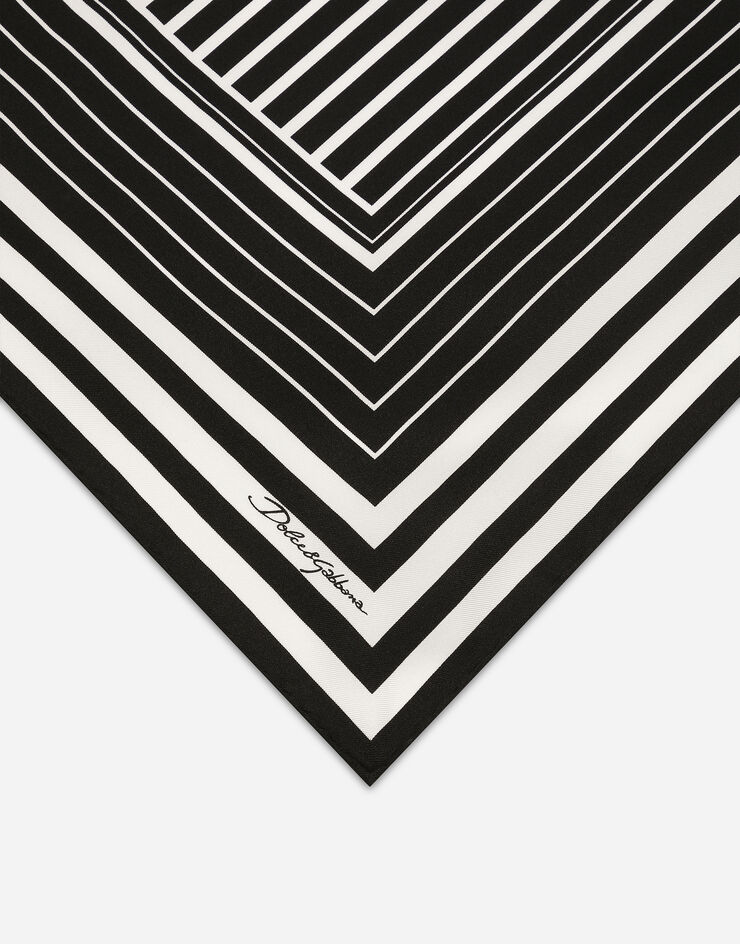 Dolce & Gabbana Silk twill scarf with striped print (50x50) Print FN093RGDCLA