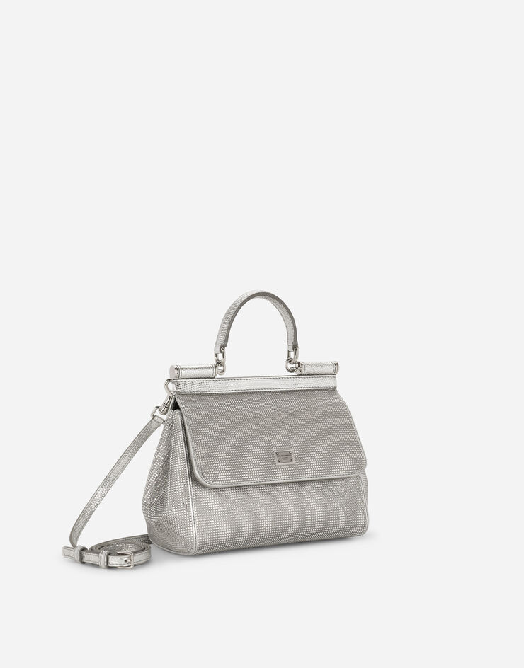 Leder Clutch mini - silber metallic - Archive SALE