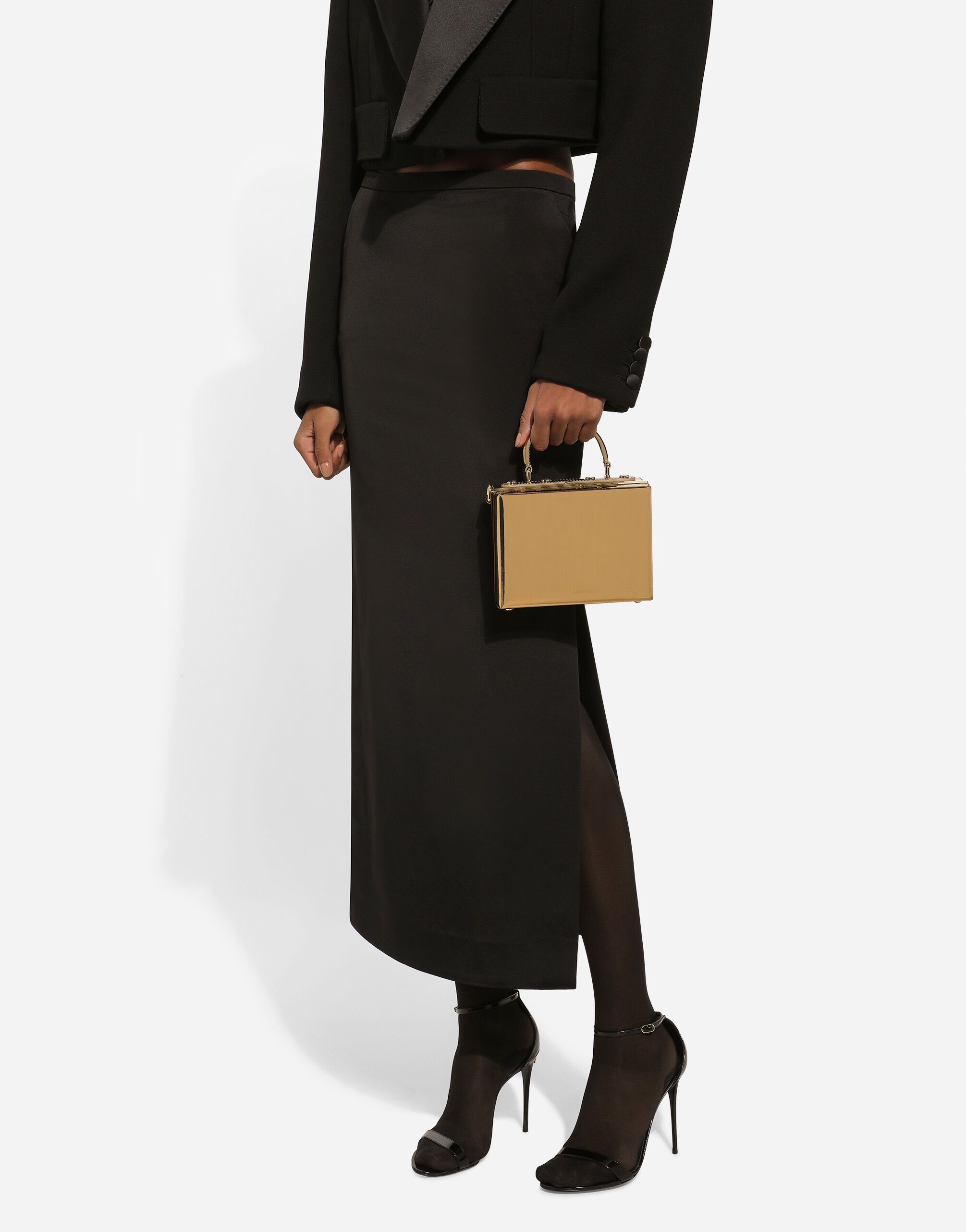 DOLCE & GABBANA Shoes Black Leather Heart Embellished