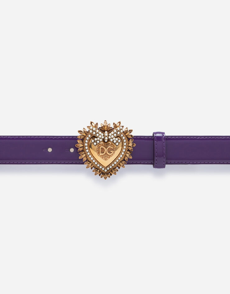 Dolce & Gabbana Devotion belt in polished calfskin Dolce & Gabbana Devotion belt in polished calfskin PURPLE BE1352A1037