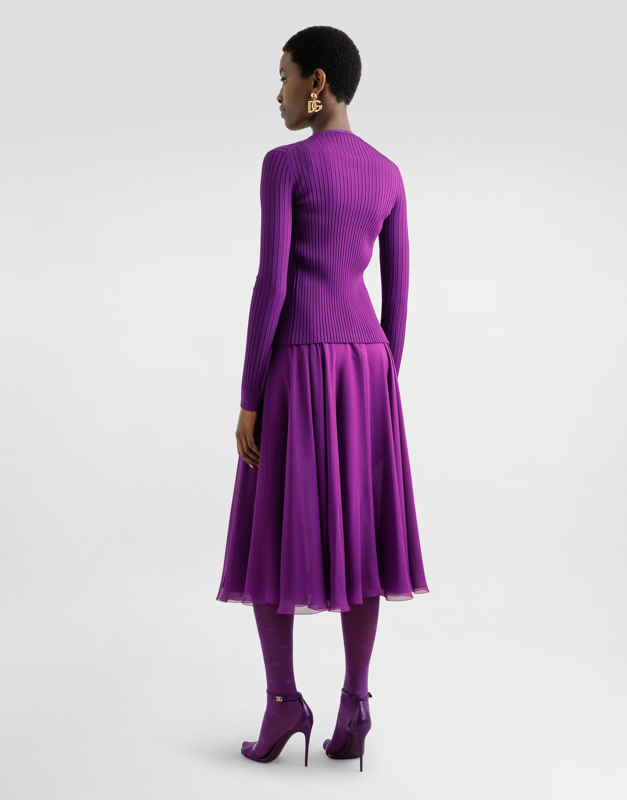 Viscose tank top in Purple for Women | Dolce&Gabbana® US