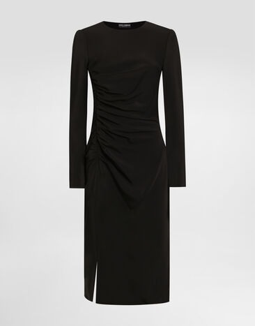 Dolce & Gabbana Structured cady dress Black F60G7TFUIAH