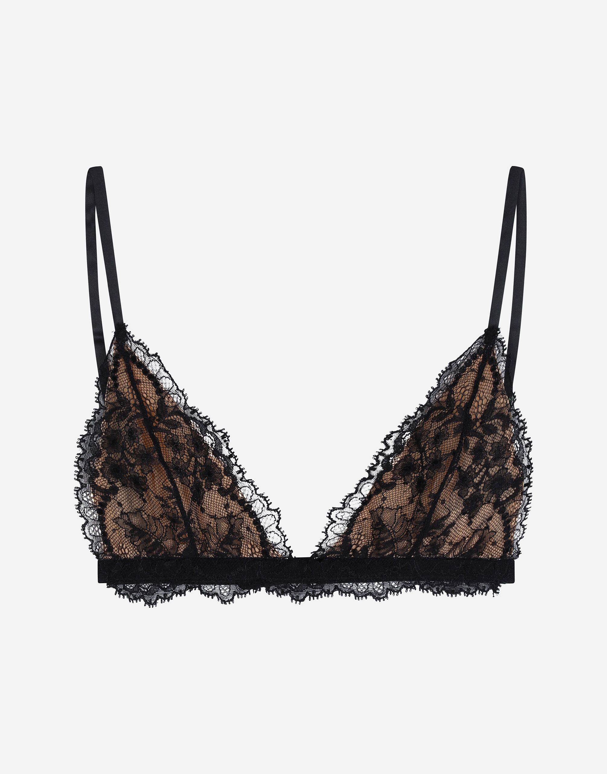 Dolce & Gabbana Chantilly lace triangle bra Black BB7475AF984